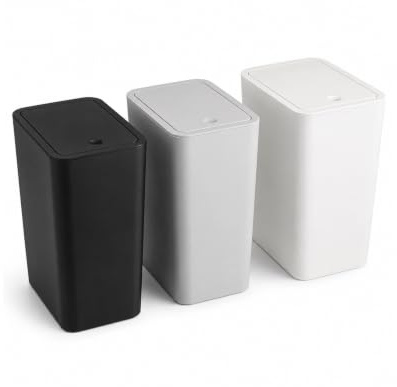 GREENSAPPIRE 3 Pack Slim Bathroom Bin with Lid, 10L Small Trash Cans for Bathroom, Kitchen, Bedroom & Office, Space-Saving Toilet Bin, Narrow Waste Basket Fits Under Sink