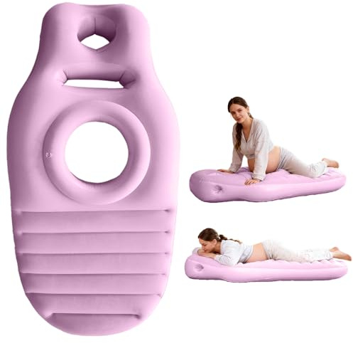 Wxeadu Cuscino Gonfiabile per la Gravidanza, Tappetino da Yoga per Donne Incinte, Cuscino per Maternità con Foro per La Pancia, Supporto per Il Pancione, Supporto del Corpo Intero per Dormire, Rosa