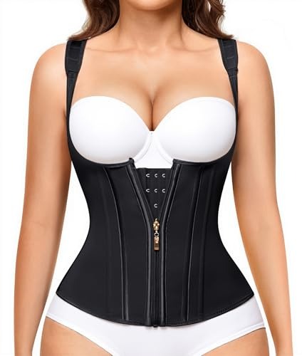 Nebility Gaine Amincissante Ventre Plat Femme Invisible Corset Minceur Waist Trainer Abdominale Serre Taille avec Sangles Réglables Ceinture Body Sculptant Gainant Sport Yoga Fitness