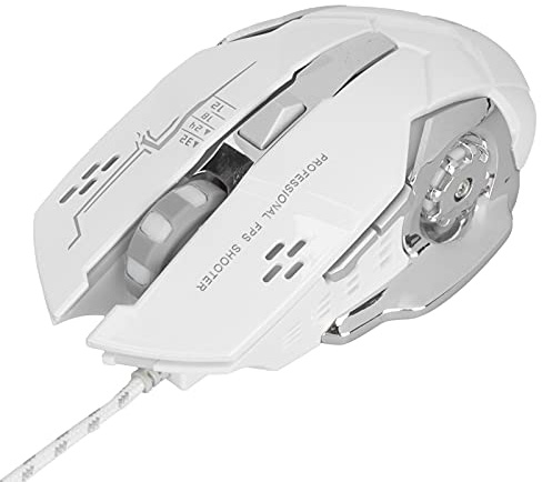 ZAICOLER Souris Filaire Lumineuse de Jeu pour Accessoires Informatiques, Souris de Joueur Optique Ergonomique avec Port USB à 6 Boutons pour Les Amateurs de Jeux (White)