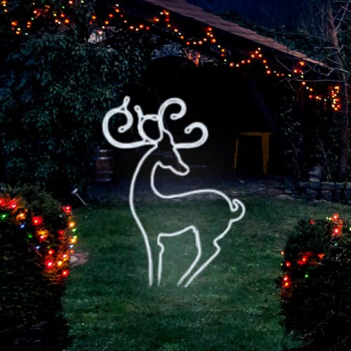 Garden Mile groß Tänzelnden Rentier statische Seil Licht Silhouette BELEUCHTET mit Warm Weiß LED Lampen wasserfest innen oder aussen Weihnachtsdekoration Lichterkette 50cm
