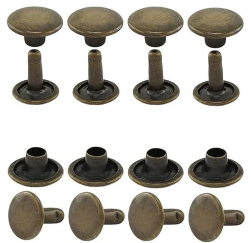 GETMORE Parts Hohlnieten Doppelkopf, Doppelhohlnieten, Doppel-Niet, Stahl, zweiteilig - ab 100 Stück, antik, 7 mm