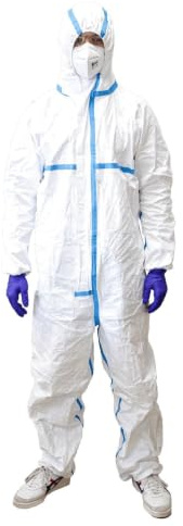 neoChoice re:Lab Polypropylen Schutzoverall mit Gummizug Ärmel, Vlies, Weiß, XX-Groß