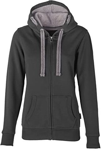 HRM Damen Hooded Jacket I Premium Kapuzenjacke Damen mit Kontrast-Innenfutter I Basic Hoodie mit Reißverschluss I Zip Hoodie I Hochwertige & nachhaltige Damen-Oberteile