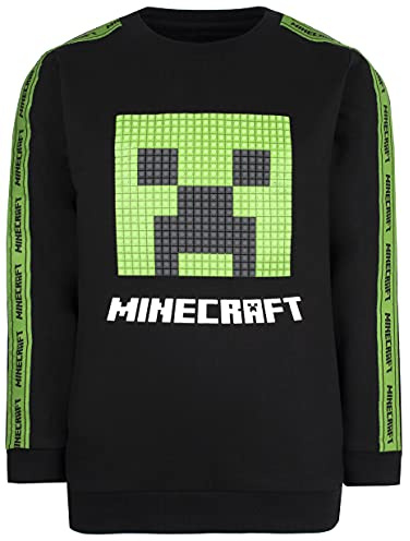 Minecraft - Sweatshirt Noir - Cadeaux pour garçons - Pyjamas Gaming Merchandise - Anniversaire Jeu Tshirt Merchandise - Age 11/12