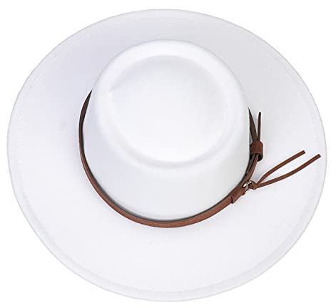 JK Home Wide Brim damer konkav topp filt Cloche Derby bowler båthatt - vintage bältesspänne Porkpie Fedora kyrka jazz Trilby ullmössa