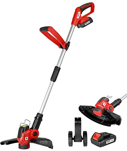 WALTER 3-in-1 Akku-Rasentrimmer 20 V, Rasenkantenschneider mit Einer Schnittbreite von 30 cm, flexibel Einstellbarer Schnittwinkel, Verstellbarer Zusatzhandgriff, Leerlaufdrehzahl 8000 min-1