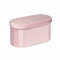 Bonlife Pink Velvet Ottoman Storage Bench with Seat,Foldable Stool Living Room Furniture,Oval Large Toy Box Storage Chest with Lid,76x38x38cm