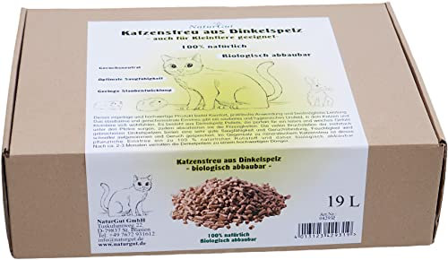 Katzenstreu aus Dinkelspelz-Pellets 19L Einstreu Nager Kleintiereinstreu