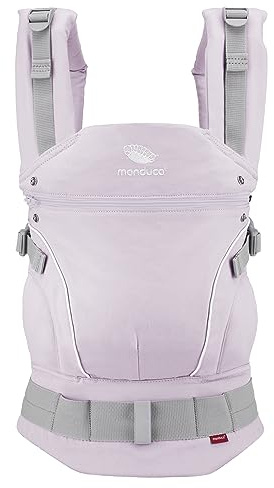 manduca First - Mochila Portabebés Ajustable (3,5-20 kg) - Portabebés Para Porteo Frontal, a la Cadera y a la Espalda - Monochrome Lavender