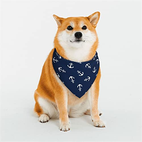 Einfache Anker-Hundehalstücher mit nautischem Motiv, dreieckiger, wendbarer Haustierschal für Jungen und Mädchen, Halstuch für kleine, mittelgroße und große Hunde