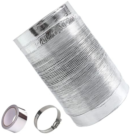 Tuyau Ventilation Tuyau D'évacuation d'air Flexible 100/150/mm pour Climatisation, Sèche-Linge, Hotte Aspirante, Ventilateur avec 2 Colliers De Serrage en Acier