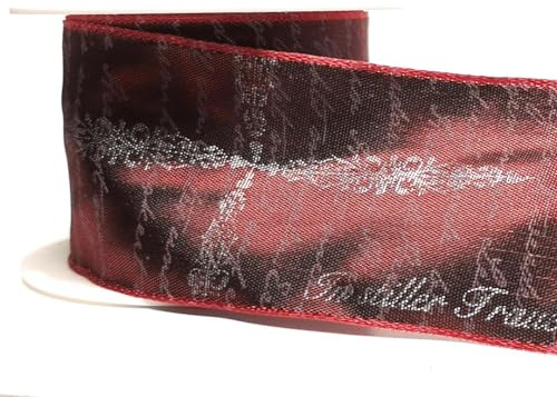 s.dekoda Trauerband 10m x 60mm Weinrot - Silber Psalmband - In Stiller Trauer - Dekoband Trauerschleife [D6251]