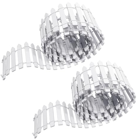 Lot de 2 clôtures en bois miniatures blanches - Clôture de jardin pour maison de poupée - Clôture décorative de micro-paysage - Modèle architectural - Accessoires de décoration de Noël DIY (90 x 5 cm)