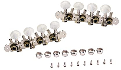 Gc602 Guitar Tuning Pegs 4l and 4r round Button Silver Metal 2pcs