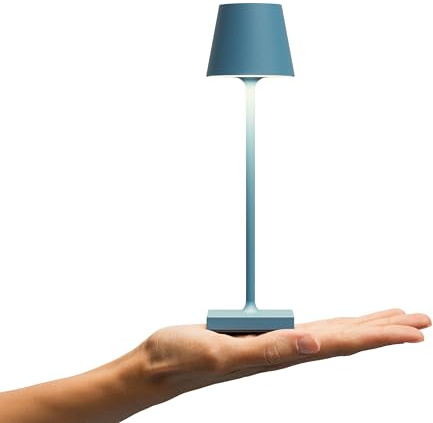 SIGOR Nuindie pocket LED Akku-Tischlampe, delfinblau | Dimmbar • Indoor & Outdoor • IP54 • 21 cm • USB-C • 7 h Leuchtdauer