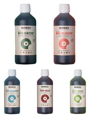 growkingz Biobizz Dünger Set bestehend aus Bio Bloom 1l, Bio Grow 1l, Top Max 250ml, Bio Bizz für Blüte, Wachstum, Blattgesundheit und Bodengesundheit starters pack