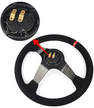 SkyjOy Sportlenkrad 350mm Racing Drifting Lenkrad mit Auto Rallye Wildleder Deep Lenkräder (Color : Noir)