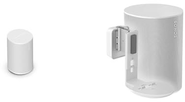 Sonos Era 100. Eine Ikone, neu gemastert & Vogel's SWM 4111 Lautsprecher Wandhalterung ERA100, Max. 5 kg, Neigbar -30°/+30°, Schwenkbar bis zu 70° (Links/rechts), Weiß (1x)