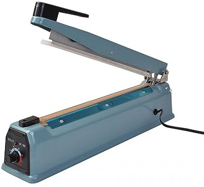 Rightpak TEW Metal body Impulse Heat Sealer, Plastic Bag Sealer Impulse Sealer Food Sealer Bag Packing Machine For MPET/PET/PE/PP Plastic Bag Sealer (TISH-HHS200)