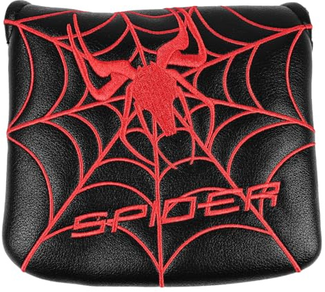 VOANZO Couvre-tête de Putter de Club de Golf Noir et Rouge avec Broderie Araignée