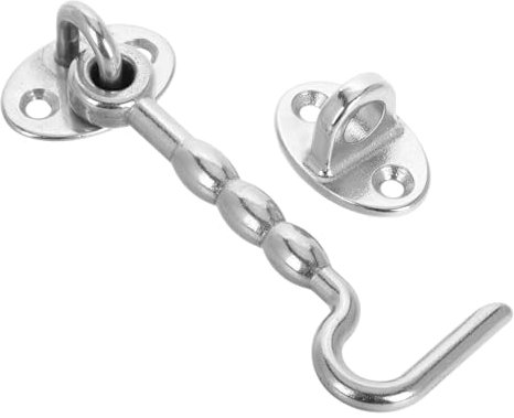 BESPORTBLE Türbehang aus Edelstahl Yachtzubehör Bootszubehör Kabinenhaken Bootstürhaken fensterhaken Edelstahlhaken Marine Sperrklinke Schloss für Scheunentor Torhaken Rostfreier Stahl Silver