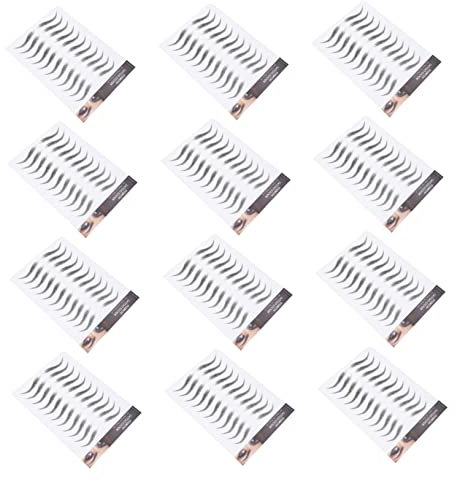FOYTOKI Haarähnliche Augenbrauen Aufkleber 12 Blatt Hautfreundlich Natürliches Imitat Für Frauengesicht Schnelles Make up Zubehör