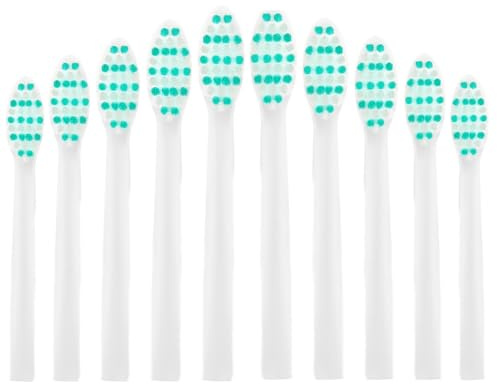 10 Stück Bürstenköpfe passend für Happybrush VIBE 3 Aufsteckbürsten Ersatzbürsten, Ersatzbürstenkopf passend für Eco VIBE 3 -Weiß