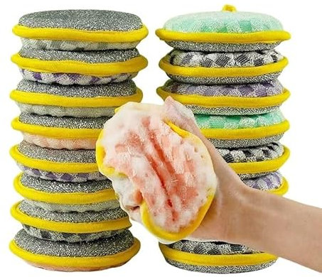 A Good Helper For Cleaning The Kitchen, Double-sided Thick Sponge For Home Use, Dishwashing Cloth Does Not Stick To Oil, Easy To Clean, Strong Cleaning Ability 20PCS(6pcs)