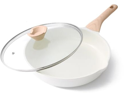 Kordisen Sartén Cerámica con Tapa 28 cm, Sartén Antiadherente Inducción, Saludable y No Tóxica, Sin PFOA y PFAS