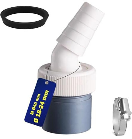 HAOBIN Geschirrspüler und Waschmaschine Abfluss Adapter Waschmaschine Abfluss Adapter Abgang für Rohr 40 mm und Eingang 18-24 mm Zum Anschluss von Waschmaschinen und Geschirrspülern (A) (B)