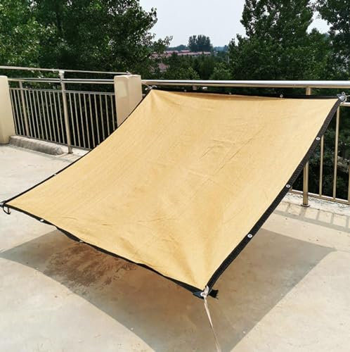 Vela ombreggiante quadrata, 5 x 5 m, rettangolare, 2 x 4 m, per pergole terrazze, serre, pollai, cortili, protezione UV, colore beige, vela da esterno
