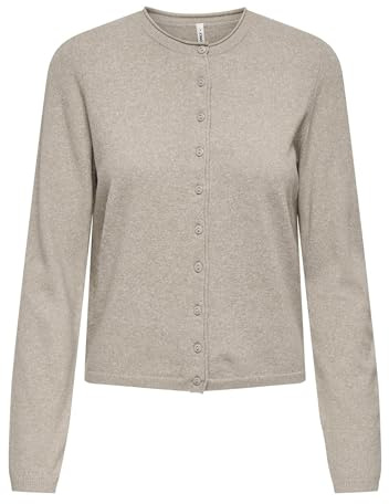Onlloyal Life Ls O-hals knapp Cardi KNT, Beige, XS