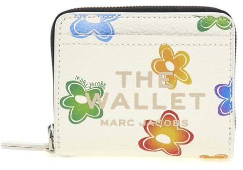 Marc Jacobs Women's The MINI COMPACT Wallet, White Multi