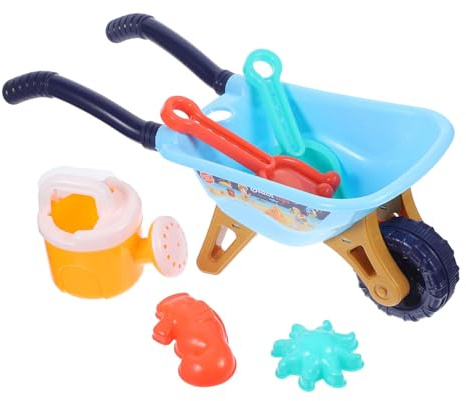 Parliky Giochi Spiaggia con Carriola Giocattoli Sabbia Pratici e Creativi per Materiale Leggero Accessori Colorati per Sviluppo Cognitivo e Cooperazione Colore Casuale