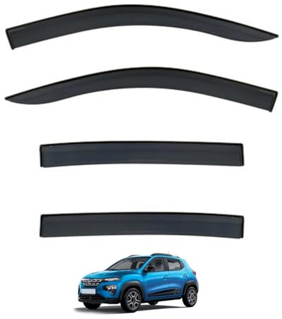 Déflecteurs de Vitre pour Renault Kwid/Kwid E-Tech MK1-BW 2015-2025, Pare-Pluie Anti-Vent Anti-Insecte Kit Adhésif pour Vitres Latérales de Voiture