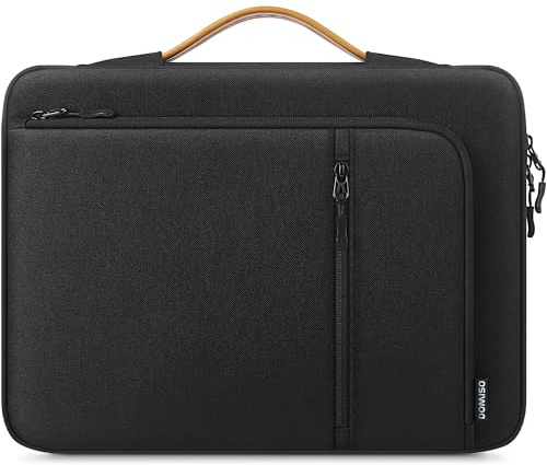 DOMISO 16 Zoll Laptoptasche Wasserdicht & Stoßfest Professionelle Schutzhülle mit Griff für MacBook Pro 16 M4/M3, Dell XPS 16, HP Spectre 16, Lenovo ThinkPad, Schwarz