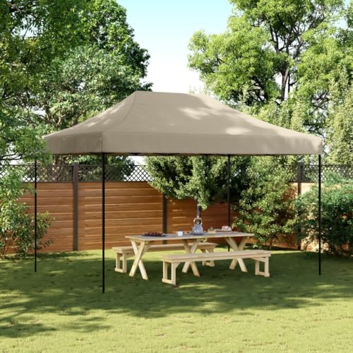 Pérgola Pop Up Tienda de campaña plegable para fiestas, color topo, 410 x 279 x 315 cm, para fiestas, eventos, festivales, jardín