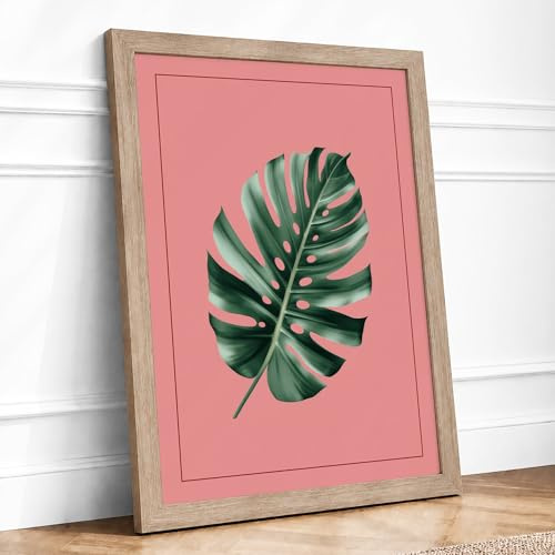 Variegated Monstera Botanical Framed Wall Art Print A3 Oak | Ready to Hang, Premium Giclée Paper, Fade-Resistant Inks, Securely Packaged, UK Made
