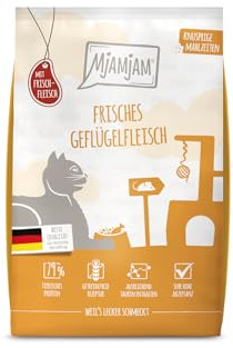 MjAMjAM – Premium torrfoder för katter – krispiga måltider – färskt fjäderfäkött, 1‑pack (1 × 1,5 kg), spannmålsfritt
