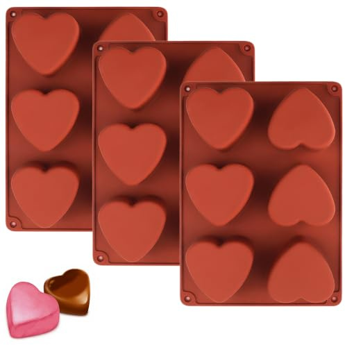 3 Pezzi Stampi Silicone Cuore, Stampo Cuore Silicone, Stampo in Silicone