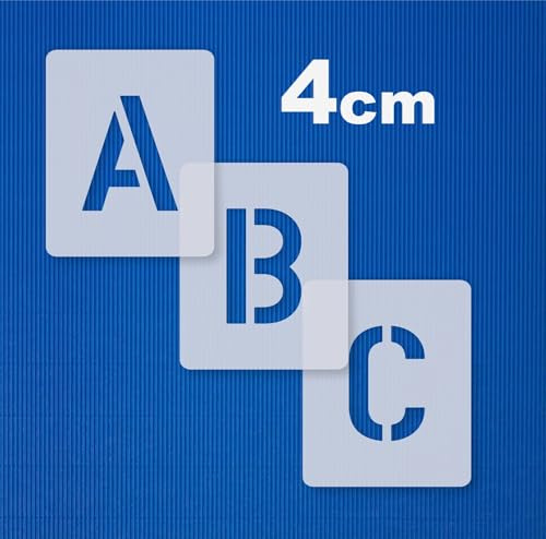 Schablonen-Set 0035004, Buchstaben A-Z +Sonderzeichen 4cm hoch, 30 einzelne Schablonen