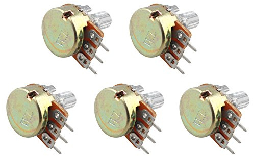 HALJIA 5 x Potentiometer 100 K Ohm Kompatibel mit Arduino Raspberry Pi und andere Projekte mit gerändeltem Schaft