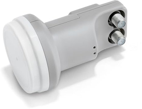TELE System LNB Twin, convertisseur à 2 Sorties indépendantes - LTE Stop - Low Noise Block-Converter TS201F. Protection Contre Les intempéries pour Une réception Stable et fiable.