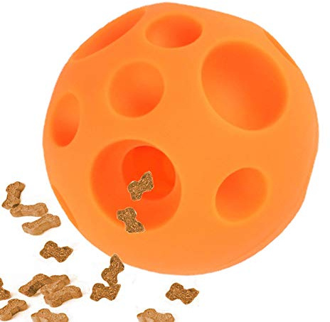 Tricky Treat Ball - Food Dispensing Dog Toy, Soft Rubber 3D Surface, Easy Grip for Small & Medium Dogs