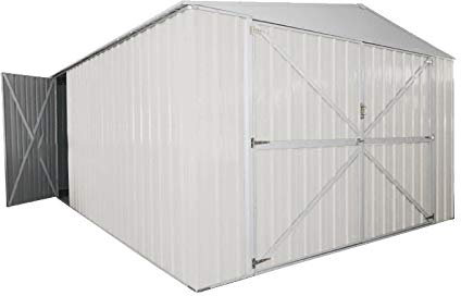 Box in Acciaio Zincato Casetta da Giardino in Lamiera 3.60 x 5.14 m x h2.32 m - 320 KG – 18,5 metri quadri – BIANCO