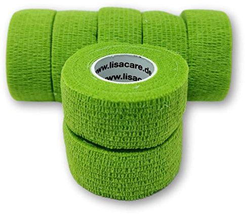 Mezcla de color de 7 piezas Apósito de escayola LisaCare, escayola para dedos, escayola para rodillos, escayola elástica Escayola infantil sin adhesivo y sin látex (verde)