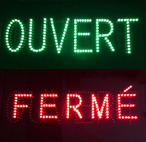 Enseigne lumineuse à LED OUVERT/FERMÉ 60x30x2.5cm non Acier