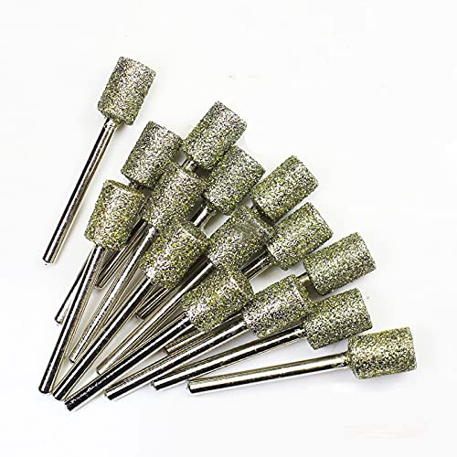 5 Pcs Diamond Coated Cylindrical Burr Chainsaw Sharpeners Jade Agate Carving Grinding Sharpener Stone Saw Sharpening Tool,Cylinder 10mm