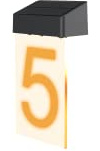 OPASOLAR Targhetta solare con numero civico per porta, targhetta, targhetta, targhette per indirizzi, illuminazione per la casa, appartamento di proprietà, edifici, appartamenti (5)